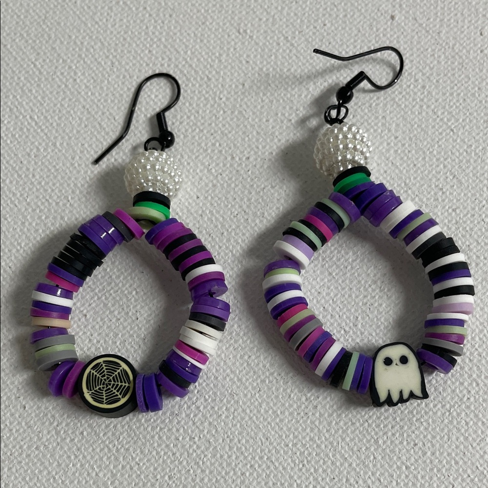Colorful Halloween Hoop Earrings